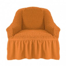 Чехол на кресло с оборкой (Рыже-коричневый)