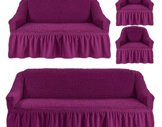 Чехол на 3-х местный диван, 2-х местный диван и 2 кресла Фиолетовый