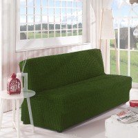 Чехол на диван без подлокотников зеленый B-110