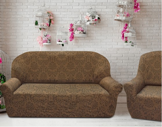 Комплект чехлов на 3-ёх местный диван и два кресла Богемия Марон