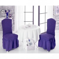 Чехол на стул со спинкой, набор из 6 шт. фиолетовый X-12
