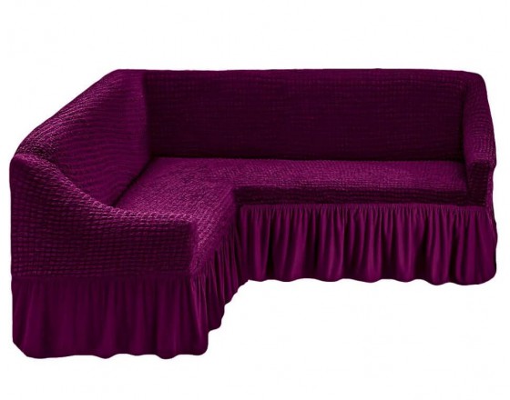 Чехол на угловой диван универсальный фиолетовый M-11