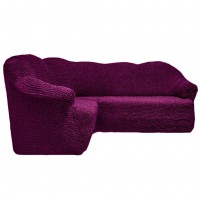 Чехол на угловой диван без оборки фиолетовый FT-5066