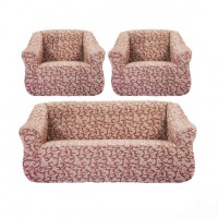 Чехол на диван и 2 кресла "Brokar" розовый TM-04