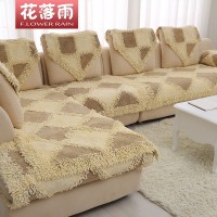 Накидки на диван и кресла песочный с коричневыми ставками BW-20