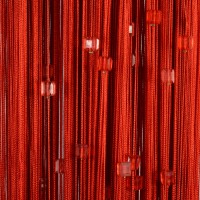Нитяные шторы однотонные с камешками красный TT-709