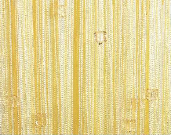 Нитяные шторы однотонные с камешками светло-желтый TT-715