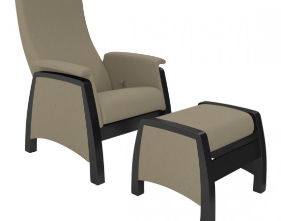Кресло глайдер с пуфиком модель 101 каркас Венге ткань Montana-904 ﻿