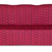 Чехол на трехместный диван Жаккард Листья, красный