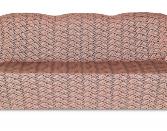Чехол на трехместный диван Жаккард Листья, коричневый