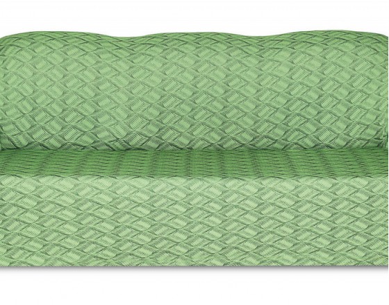 Чехол на трехместный диван Жаккард Листья, зеленый